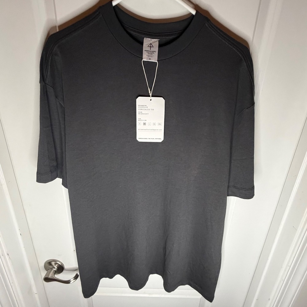 Arrowhead Tactical Apparel Oversize Concealed Tee Midnight Grey Mens Medium NWT